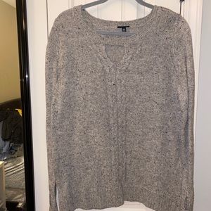 Torrid Heather Grey Cable-knit Sweater